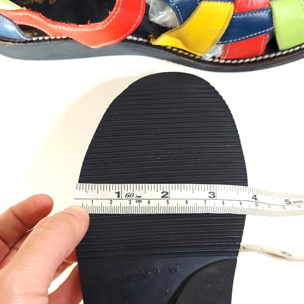 Hanna Anderson Multicolor Leather Ankle Strap Fisherman Sandals Women's Size 36 - Picture 13 of 16